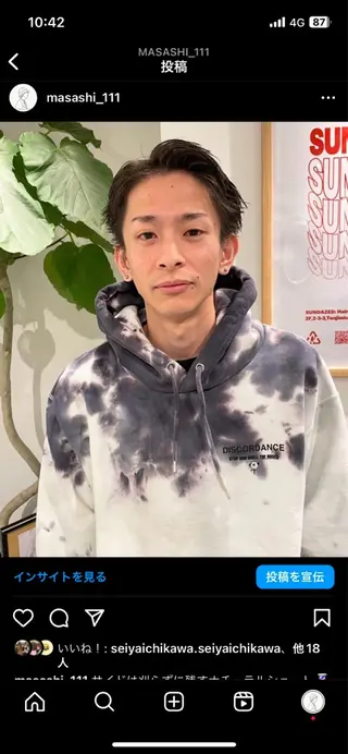 ショート メンズ SUNDAZED所属・悦喜 雅史のヘアスタイル