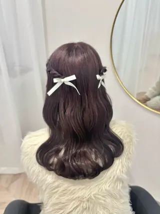 ロング ヘアアレンジ 𝒎𝒐𝒆🩰 名駅/ヘアメ/暖色♡のヘアスタイル