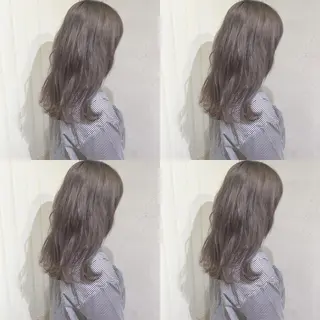 セミロング カラー パーマ ヘアアレンジ ハイトーン特化🤍 浦住のヘアスタイル
