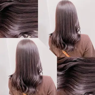 セミロング カラー パーマ ヘアアレンジ ネイル マツエク・マツパ 韓国風ベージュ🤎 赤みなし🌿横浜🤎のヘアスタイル