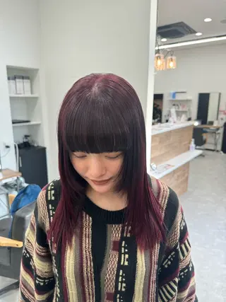 セミロング カラー 𝘀𝗮𝗲 ⑅*/ 艶髪/ショートボブのヘアスタイル
