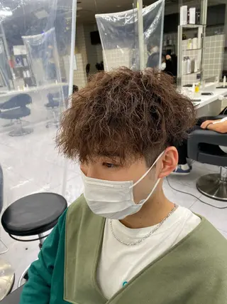 ミディアム パーマ ヘアアレンジ メンズ メンズ特化 水口湧太のヘアスタイル