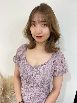 ミディアム カラー オリーブカラー 特化　　kaiのヘアスタイル