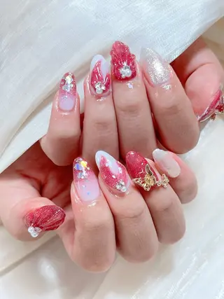 ネイル candy nail 韓国風ワンホンネイルのネイルデザイン