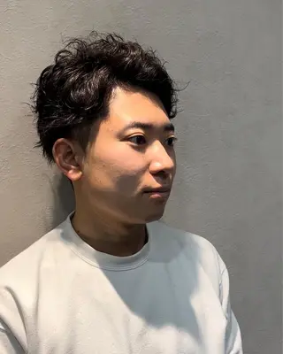 ショート パーマ メンズ 北千住理容室バーバー 小堀悠作のヘアスタイル