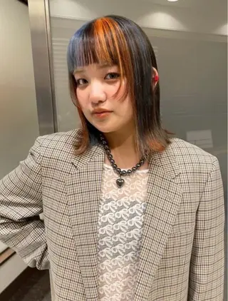 ミディアム カラー くびれヘア/髪質改善 はるのヘアスタイル