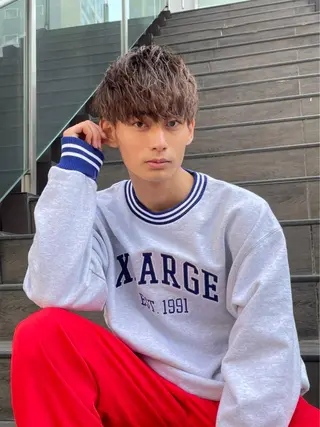 カラー パーマ メンズ CLUTCH天王寺 西藤遥河のヘアスタイル