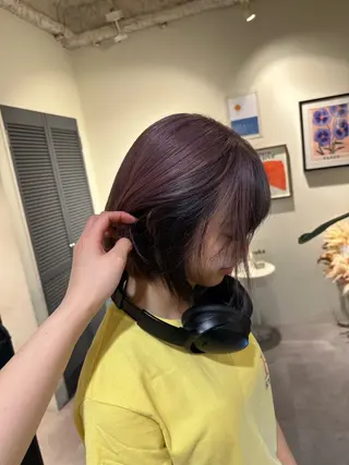 ミディアム HANAME 原宿美容室のヘアスタイル