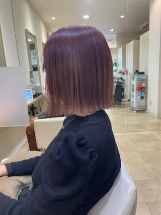 ショート カラー 縮毛矯正ボブ/ 髪質改善/カットのヘアスタイル
