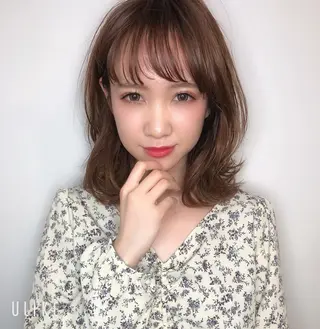 ミディアム ✨色持ちの良い艶 カラー✨蟹江真世のヘアスタイル