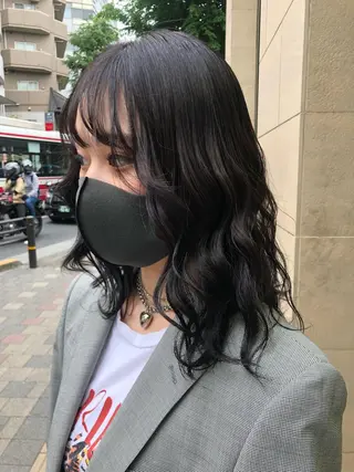 ミディアム カラー ヘアアレンジ チャンモリパーマ/韓 国/Minami🦋のヘアスタイル