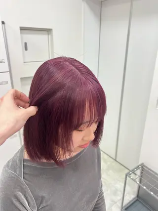 ショート カラー 💖似合わせカラー レイヤー💖縮毛矯正のヘアスタイル