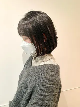 ショート ヘアアレンジ 髪と心を整える美容師 透明感カラー/ボブのヘアスタイル
