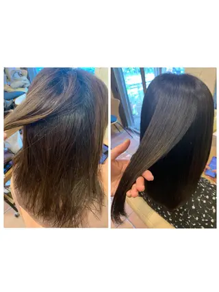 セミロング カラー 加茂 しのぶのヘアスタイル