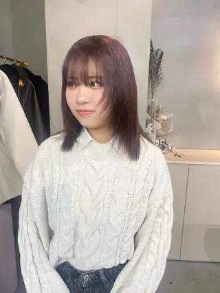 ミディアム カラー 前橋 姫奈のヘアスタイル