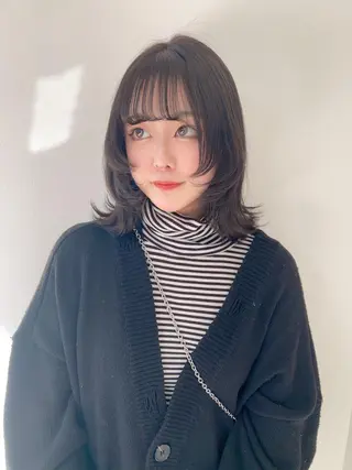ミディアム 髪質改善韓国レイヤー SHIORI🦋のヘアスタイル