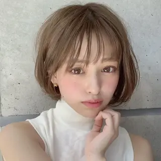 ショート カラー ボブパーマ/縮毛矯正 /かわいい/せき🫧のヘアスタイル