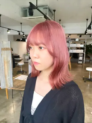 ミディアム カラー 暖色カラー🍒 ケアブリーチ/akiのヘアスタイル
