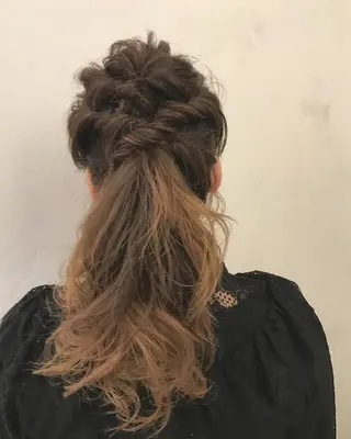 セミロング カラー ヘアアレンジ 前田 裕介のヘアスタイル