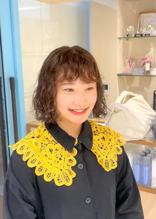 ショート パーマ 大石 陽菜のヘアスタイル