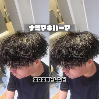 ショート パーマ メンズ 山内 優成のヘアスタイル