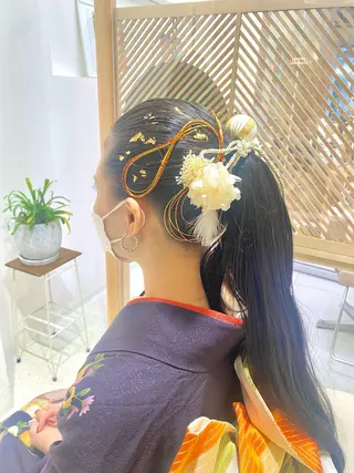 ロング ヘアアレンジ 安永 涼のヘアスタイル