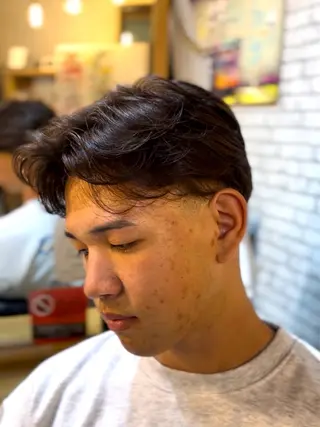 ショート パーマ メンズ 海外風メンズ🇺🇸 💈N.Yuto💈のヘアスタイル