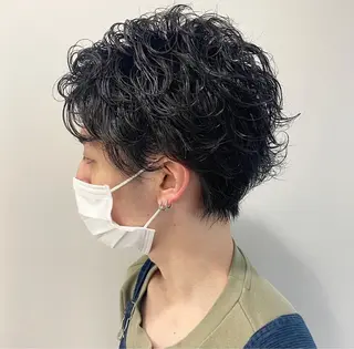 パーマ メンズ 山口 莉奈のヘアスタイル