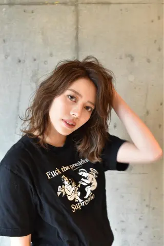 ミディアム カラー ✨髪質改善縮毛矯正✨ 宇田川修平のヘアスタイル