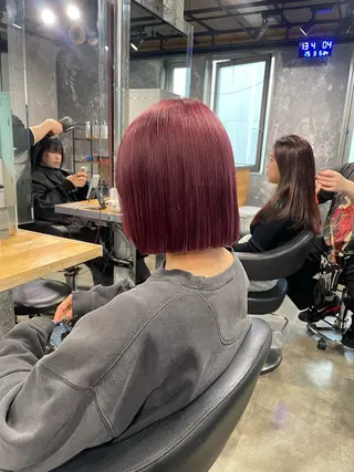 ミディアム カラー ハイトーン 横浜💞ミオのヘアスタイル