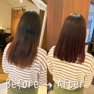 ミディアム カラー 髪質改善特化 安東駿介のヘアスタイル
