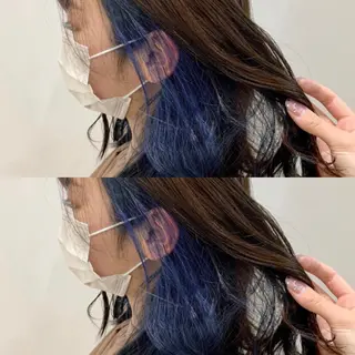 ロング カラー ヘアアレンジ ハイトーン特化 川井優汰のヘアスタイル