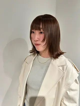 ミディアム カラー スキバサミを使わない カット🌼唯🌼のヘアスタイル