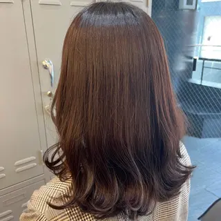セミロング カラー 透け感ブラウンカラー /レイヤー🧸ナシコのヘアスタイル