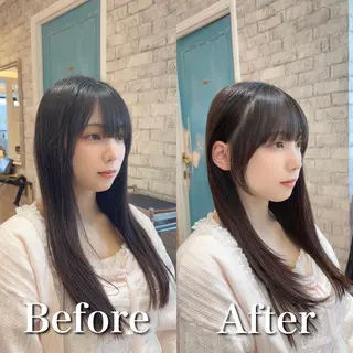 ロング パーマ モテ前髪 タゴメ シンヤのヘアスタイル