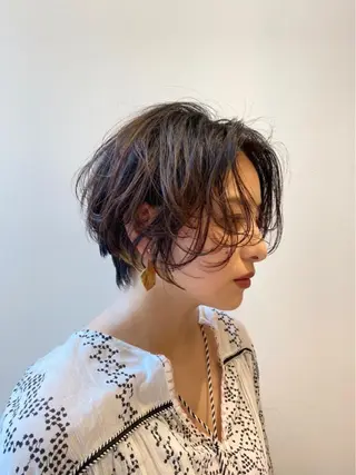 ショート カラー パーマ 🍃服部 雅哉🍃銀座◎のヘアスタイル