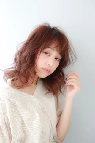 ミディアム カラー パーマ レイヤーカット✂️ 横浜No1♡下鳥翔子のヘアスタイル