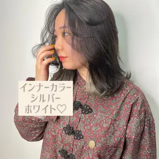 ミディアム カラー 𖧷 ⁺. 大人ヘア Yui 𓂃𓈒𓏸のヘアスタイル