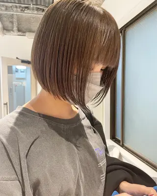 ショート カラー ヘアアレンジ 髪質改善カラー&TR 縮毛矯正/弱酸性矯正のヘアスタイル