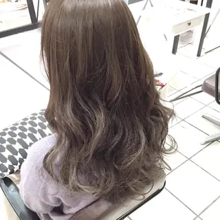 ミディアム セミロング ロング カラー 西村 達哉のヘアスタイル