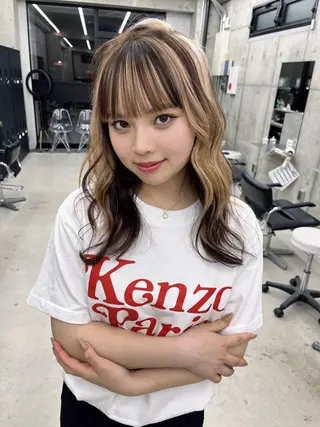 セミロング 中道 晶のヘアスタイル