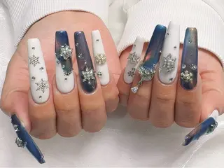 ロング パンダ ネイルのネイルデザイン