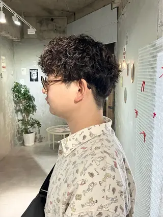 ショート パーマ メンズ door white hideのヘアスタイル