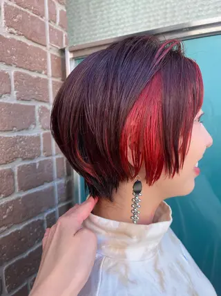 ショート カラー パーマ ヘアアレンジ メンズ キッズ ネイル マツエク・マツパ アイブロウ 久木原 ゆりのヘアスタイル