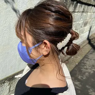 ミディアム カラー ヘアアレンジ 髪質改善 yuikaのヘアスタイル