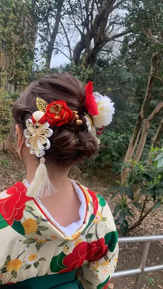 ヘアアレンジ ショート🌼パーマ 本間正子のヘアスタイル