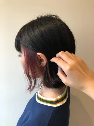 ショート カラー 韓国ヘア♡おくれ毛♡ ボブ♡sayakaのヘアスタイル