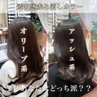 カラー 🧸顔周りカット /透明感🎀のヘアスタイル