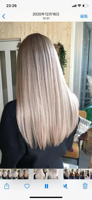 ロング 韓国レイヤー外国人風 透明感カラー髪質改善のヘアスタイル