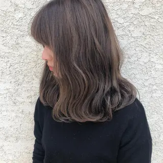 セミロング カラー ニュアンスパーマ/ レイヤー/茶屋町のヘアスタイル